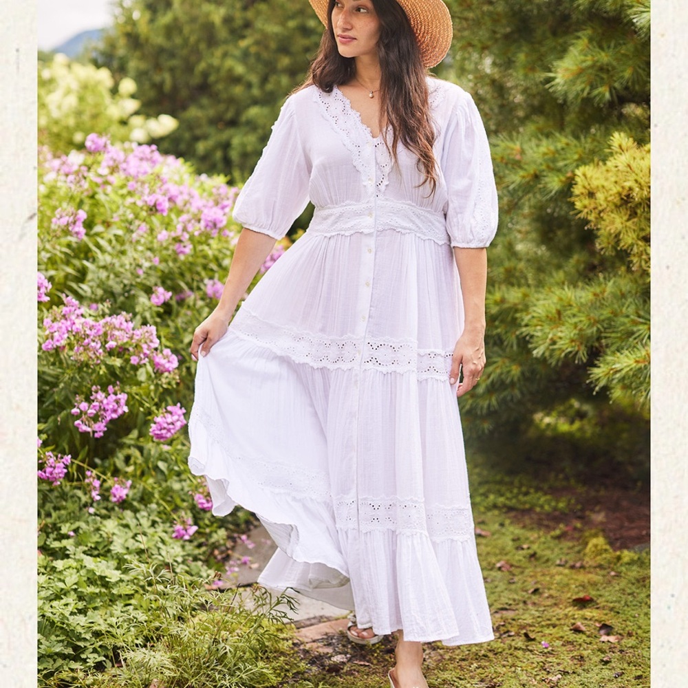 April Cornell White Lace Maxi Dress